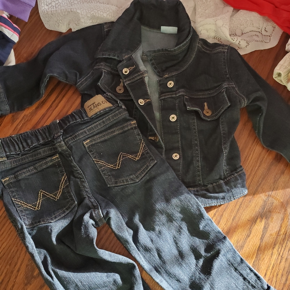 Wrangler 18 month jean coat and jeans